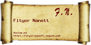 Fityor Nanett névjegykártya
